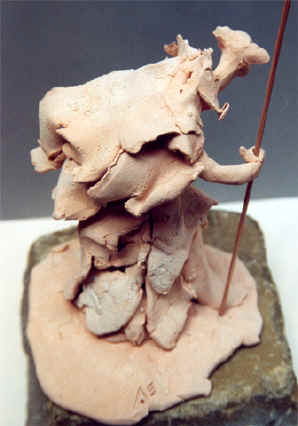 La chèvre, terre cuite (2004) copyright D. Aliquot (ADAGP)