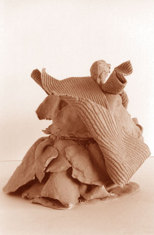 Le Vent, terre cuite, (2000) (15x15x12 cm), copyright D. Aliquot (ADAGP)