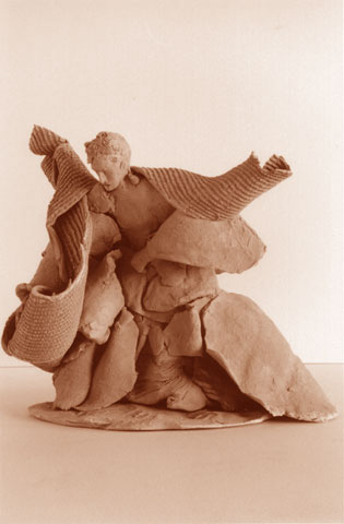 Le Vent, terre cuite, (2000) (15x15x12 cm), copyright D. Aliquot (ADAGP)