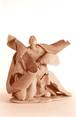 Le Vent, terre cuite, (2000) (15x15x12 cm), copyright D. Aliquot (ADAGP)