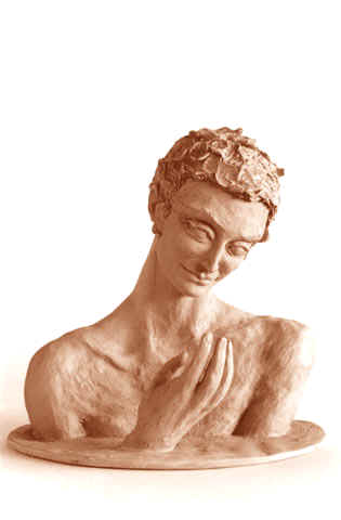 Quoi ?, terre cuite (1999) (50x60x40 cm) copyright D. Aliquot (ADAGP)